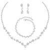 Silver Necklace Earrings Bracelet