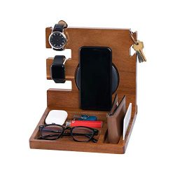 Bedside Nightstand Organizer with Wireless Charger