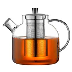 Crafted Kettle Glass Teapot with Removable Infuser