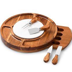 Round Cheese Board With Knife Set