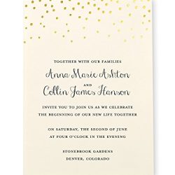 Gold Foil Dots Print-at-Home Wedding Invitation Kit