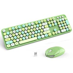Green Wireless Keyboard and Mouse Set