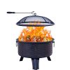Round Deep Bonfire Wood Burning Fire Pit