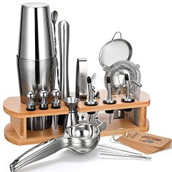Cocktail Shaker Bartender Kit with Stand 24 Set