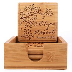 Wedding Wooden Personalized Coaster