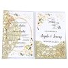 Glitter Wedding Invitation Kits Laser Cut Hollow Rose