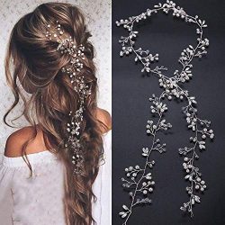 Extra Long Pearl and Crystal Beads Bridal Hair