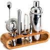 10-Piece Bar Tool Set with Stylish Bamboo Stand