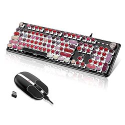 Gaming Keyboard with Wireless Silent Mouse Combo