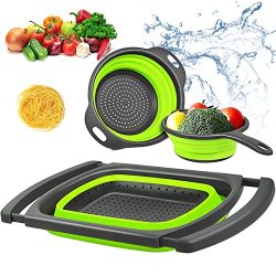 Collapsible Colander Silicone Strainer Set