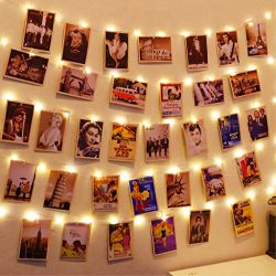 Photo Clips String Lights on Wall