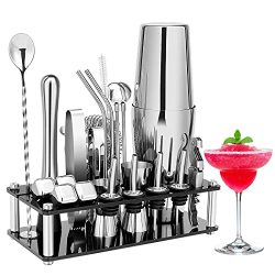 Bartender Kit with Acrylic Stand & Cocktail Recipes Booklet