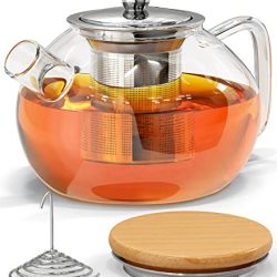 Fancy Leaf and Blooming Teapot Borosilicate Glass
