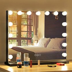 Hollywood Lighted Mirror with Dimmer Bulbs