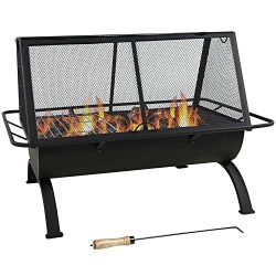 Outdoor Rectangular Fire Pit with Grill