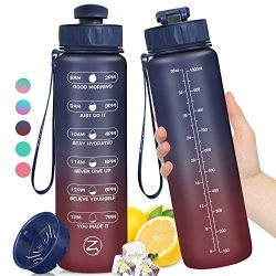 Hiking Motivational Water Bottle with Times to Drink