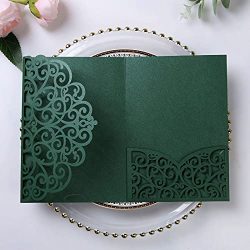 Emerald Green Invitation with Envelopes for Wedding