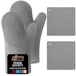 Heat Resistant Silicone Oven Mitt and Pot Holder