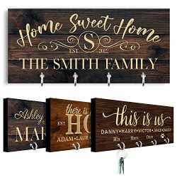 Family Personalized Key Holder for Wall