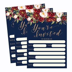 Fall Bridal or Baby Shower Invite 50 Floral
