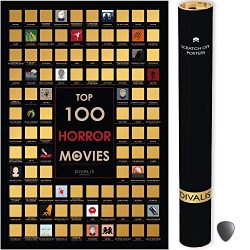 100 Horror Movies Scratch off Poster