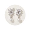 Cubic Zirconia Pearl Wedding Bridal Earrings