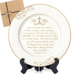 Wedding Mr and Mrs Plate with 24k Gold Foil