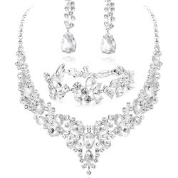 Rhinestone Necklace Bridal Jewelry Set
