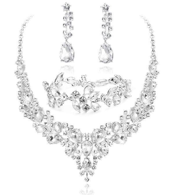 Rhinestone Necklace Bridal Jewelry Set