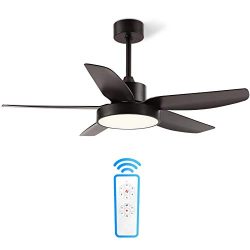 Black Ceiling Fan with Light and Remote Control