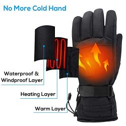 Hiking or Skiing Battery Heated Gloves in Winter