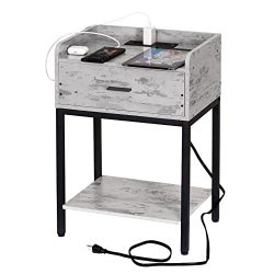 Nightstand with Charging Station and USB Ports