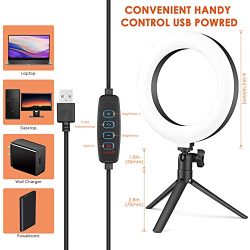 6" Ring Light Clip On, Video Conference Lighting, Laptop Light for Computer, Webcam Lighting, Zoom, Selfie, Remote Working, Distance Learning, YouTube, TikTok