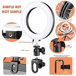 6" Ring Light Clip On, Video Conference Lighting, Laptop Light for Computer, Webcam Lighting, Zoom, Selfie, Remote Working, Distance Learning, YouTube, TikTok