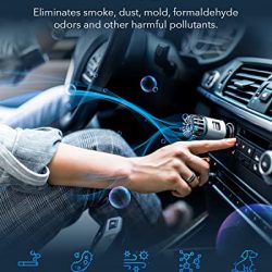 Car Air Purifier Ionizer & Dual Fast Charge USB