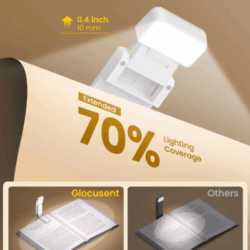 6000K Foldable Book Light with Enhanced Coverage – Ideal for Bedside Reading or On-the-Go Travel
