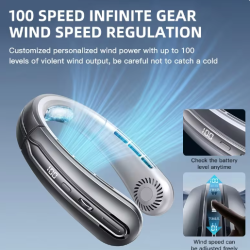 Xiaomi Bladeless Hanging Neck Fan with USB Rechargeable 8000mAh Battery and 100 Adjustable Wind Speeds for Portable Cooling Anytime.