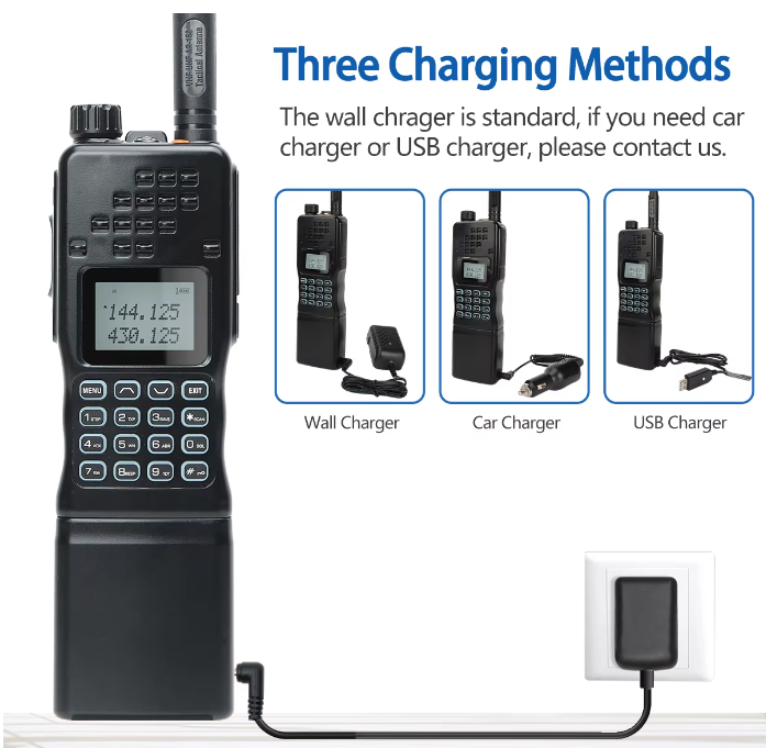 Baofeng AR-152 Walkie Talkie with 15W output power and 12000mAh battery, perfect for outdoor communication. 