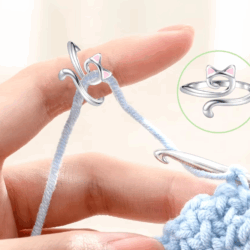 Adjustable Crochet Loop Ring with Finger Protection & Fashionable Design – Perfect for Speedy Knitting Projects