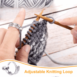 Adjustable Crochet Loop Ring with Finger Protection & Fashionable Design – Perfect for Speedy Knitting Projects