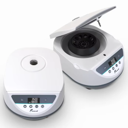 Digital Blood Centrifuge with safety lid-lock and multiple rotor options for efficient PRP and plasma separation in medical labs. 