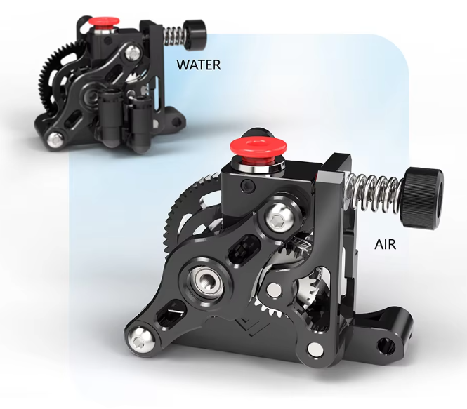 Mellow 60T 12MM Gear Extruder showcasing high-strength CNC gears and advanced water cooling system for versatile 3D printing.