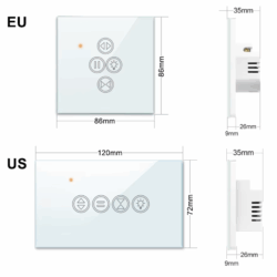 Smart Tuya WiFi Curtain and Light Switch – Touch Control & Voice Activation for Effortless Home Automation