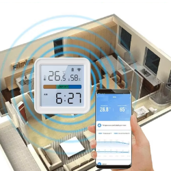 Smart WiFi Temperature and Humidity Sensor with Backlight Display