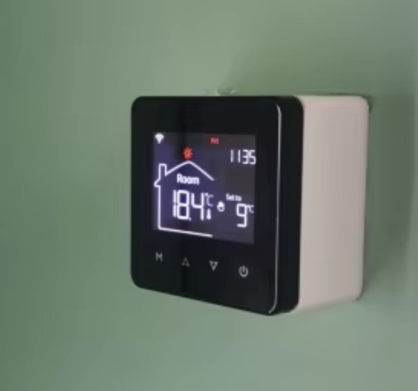 Tuya Smart Home Thermostat for electric floor heating, featuring precise temperature control and smart voice activation capabilities.