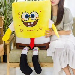 Big size soft SpongeBob and Patrick Star plush toys, perfect for cuddling or as a cute holiday gift.