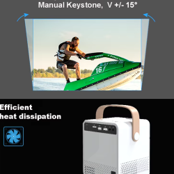 Portable 4K Smart Projector with Voice Control & Dual WiFi6 for Home & Outdoor Cinema